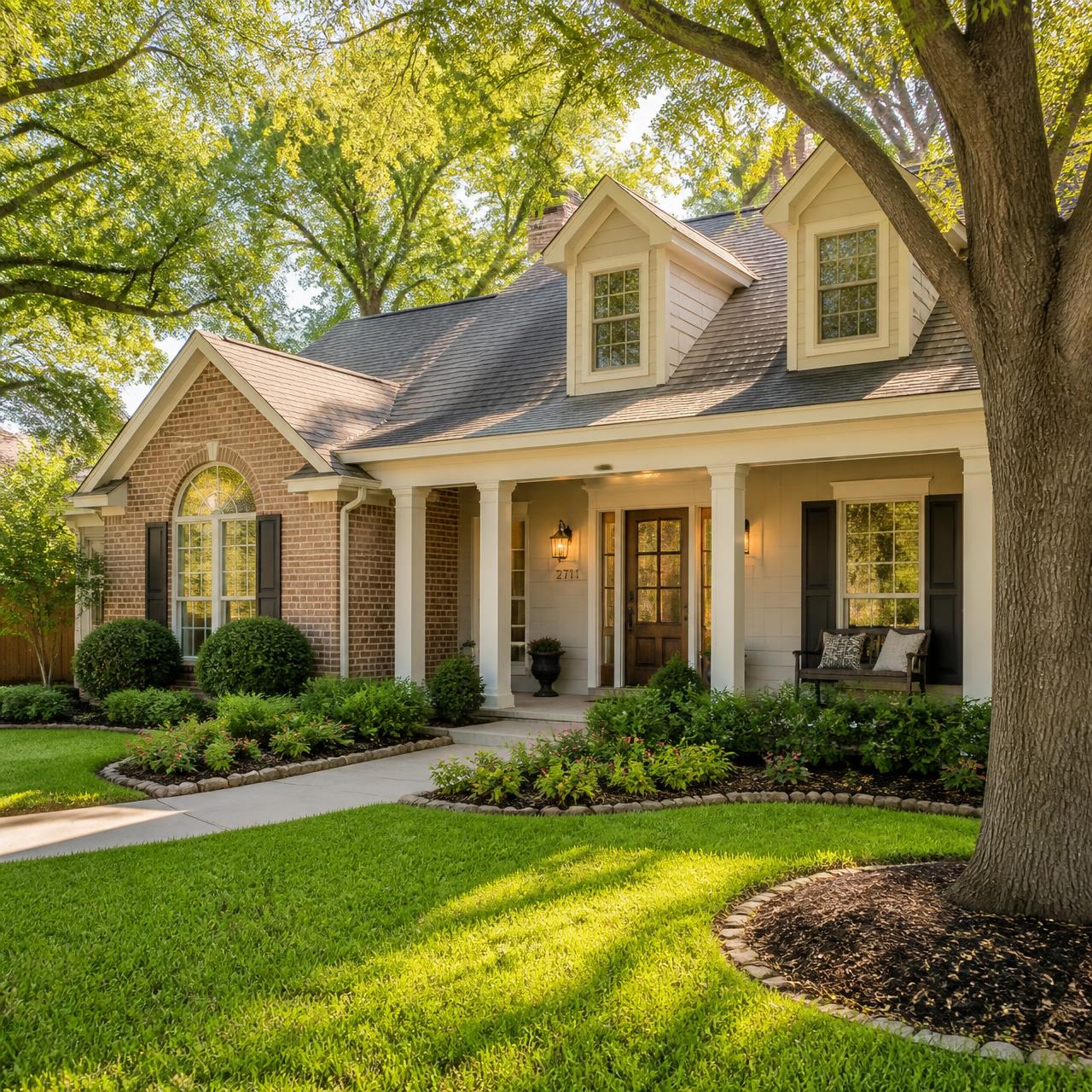 Classic Texas family home entrance